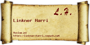 Linkner Harri névjegykártya